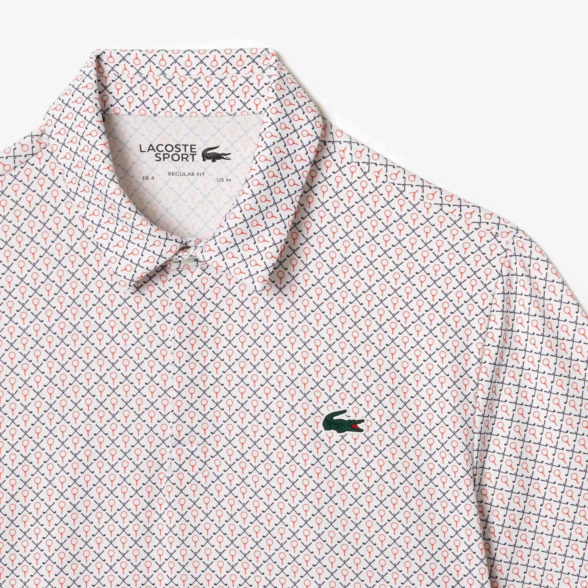 Men’s Golf Printed Recycled Polyester Polo  White / Bordeaux