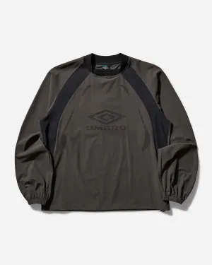 Men's Lasered Nylon Crewneck Top Grey / Black