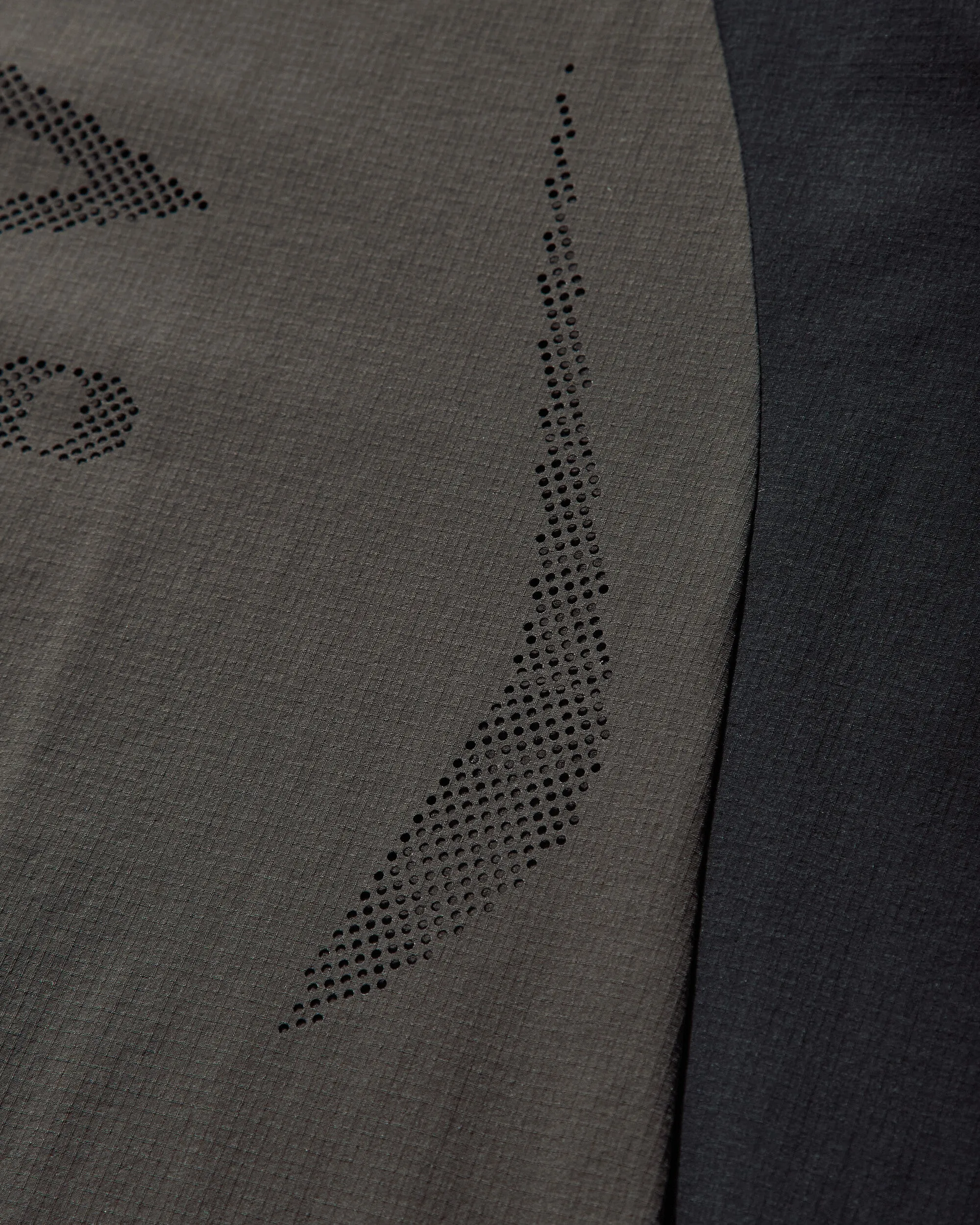 Men's Lasered Nylon Crewneck Top Grey / Black