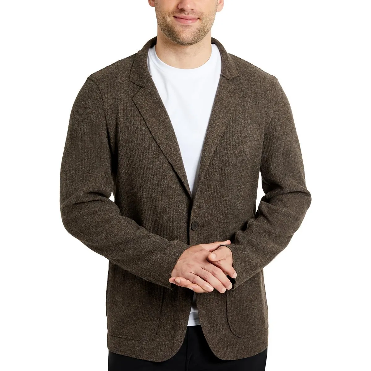 Mens Ribbed Knit Sportcoat
