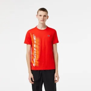 Men’s Sport Regular Fit T-shirt With Contrast Branding Red Patagonia Clothing