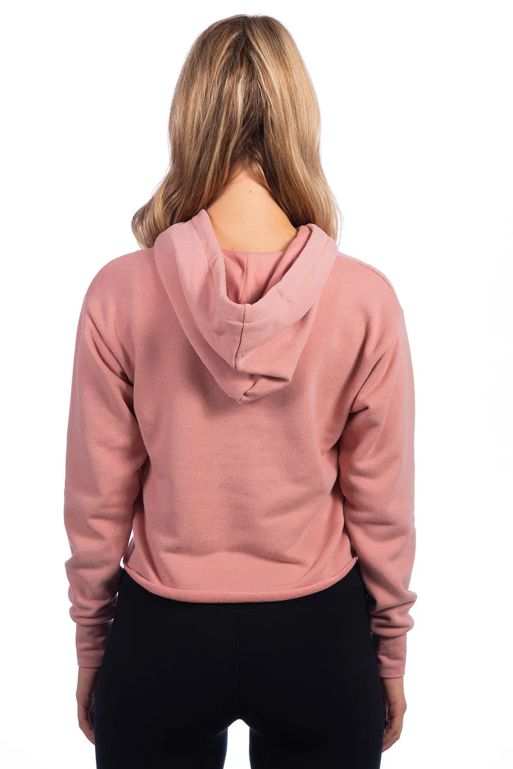 Next Level Womens Cropped Hooded Sweatshirt Hoodie - Desert Pink
