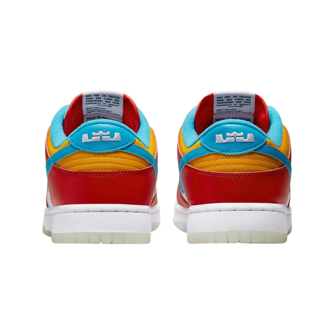 Nike Dunk Low x Lebron James "Fruity Pebbles" Habanero Red Laser Blue White Nike Dunk