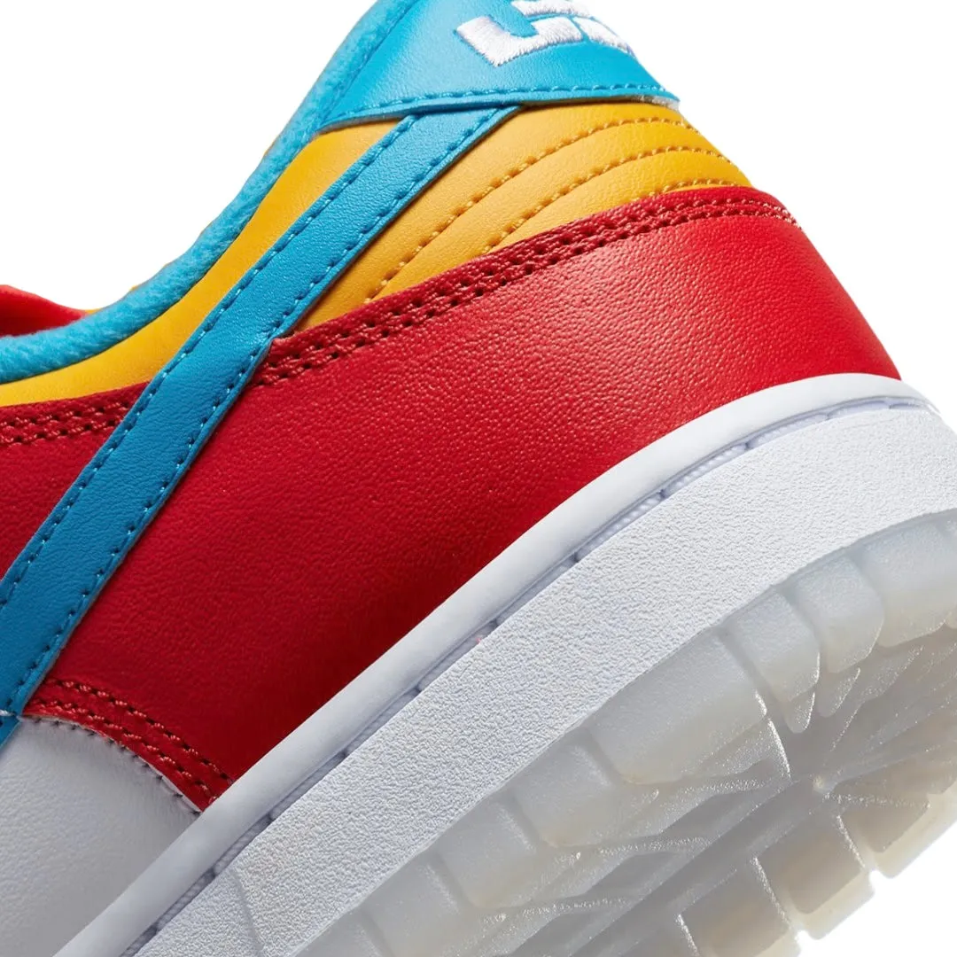 Nike Dunk Low x Lebron James "Fruity Pebbles" Habanero Red Laser Blue White Nike Dunk