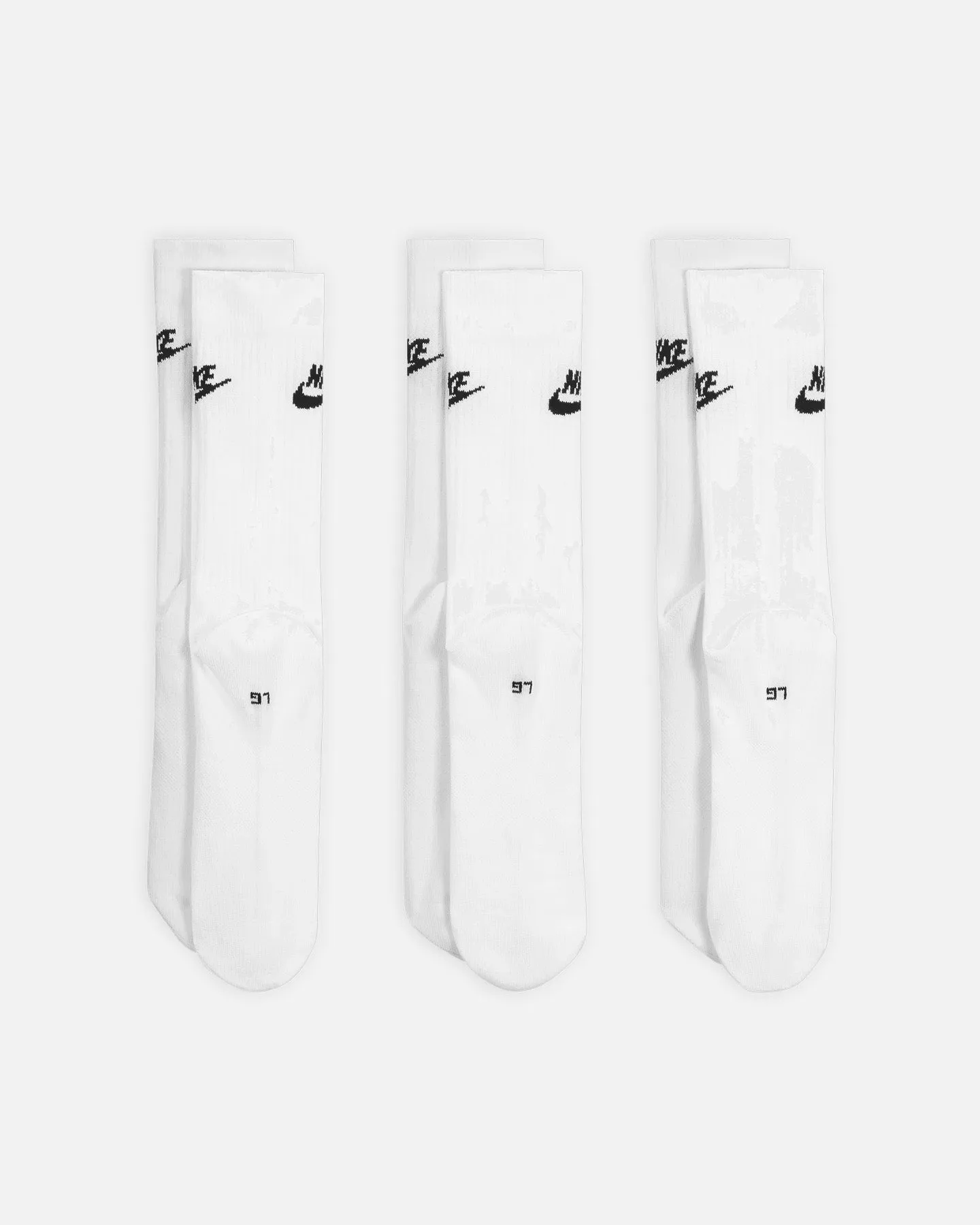 Nike Everday Cotton Cushioned Crew Socks 3 Pack White/Black