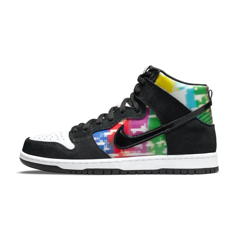 Nike SB Dunk High Pro TV Signal Black White Multi Panda Nike Dunk