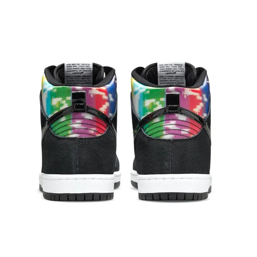 Nike SB Dunk High Pro TV Signal Black White Multi Panda Nike Dunk