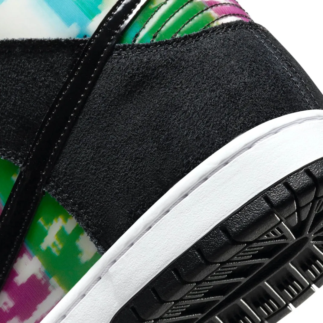 Nike SB Dunk High Pro TV Signal Black White Multi Panda Nike Dunk
