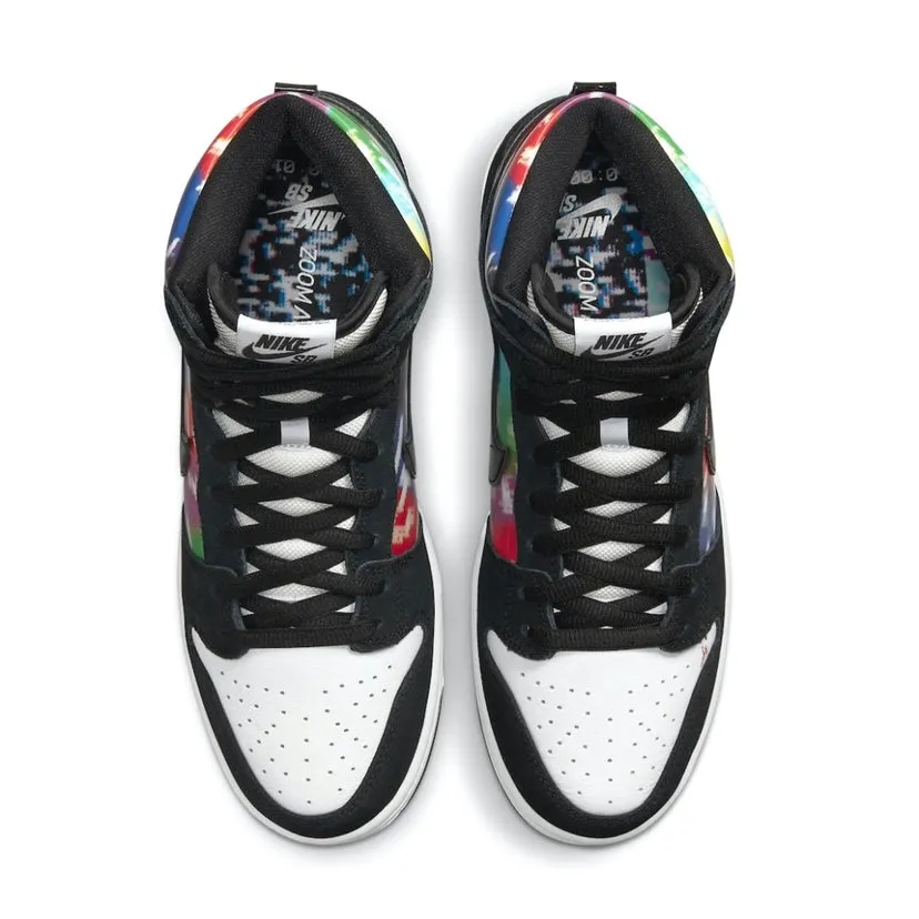 Nike SB Dunk High Pro TV Signal Black White Multi Panda Nike Dunk
