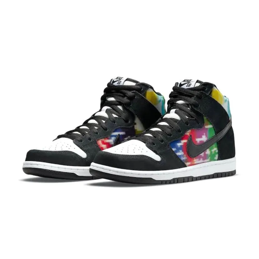 Nike SB Dunk High Pro TV Signal Black White Multi Panda Nike Dunk