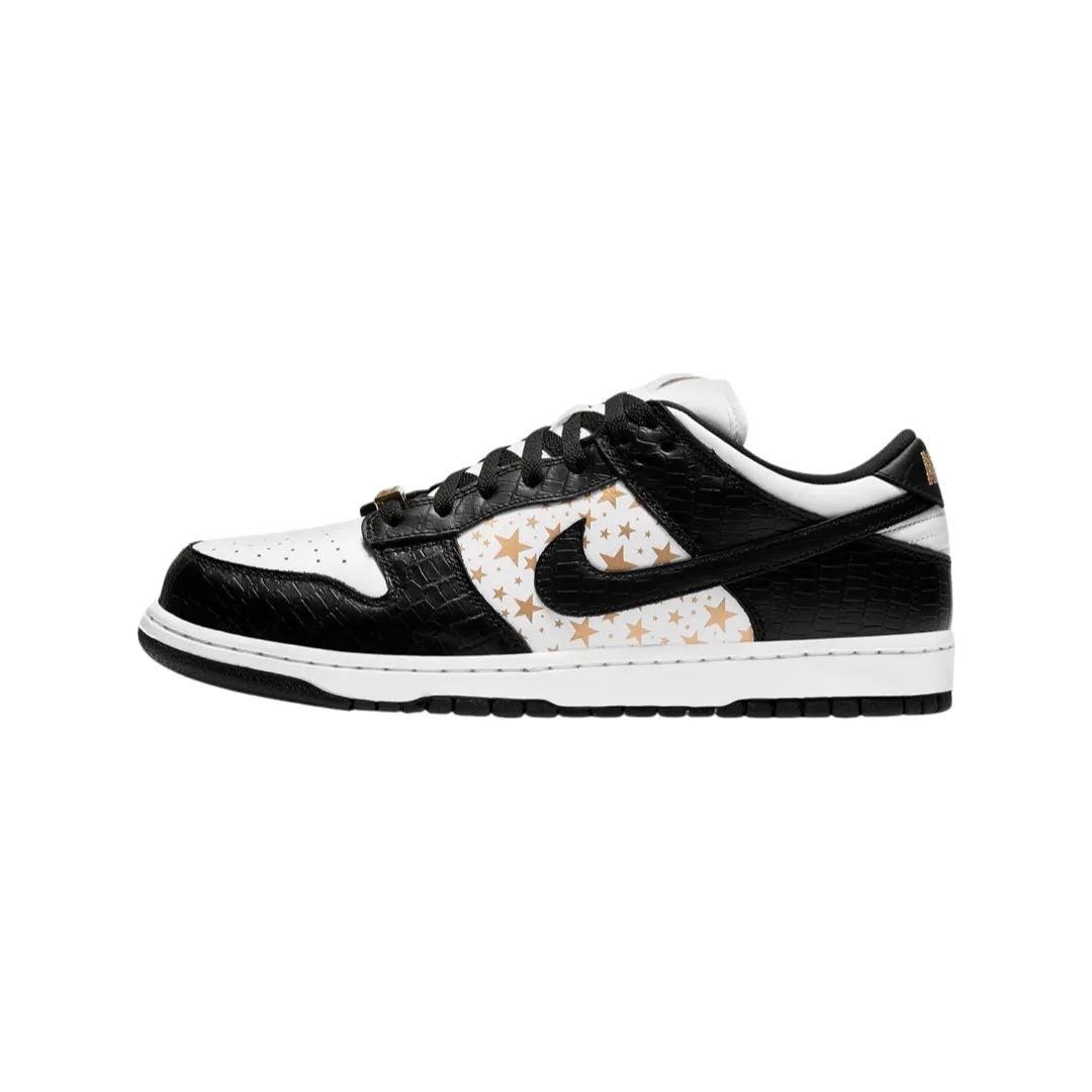 Nike SB Dunk Low Supreme Stars White Black Metallic Gold (2021) Nike Dunk