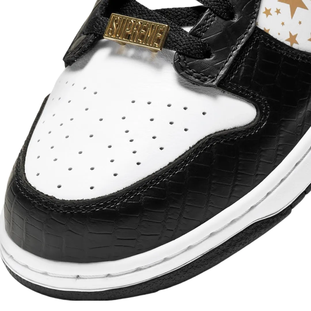 Nike SB Dunk Low Supreme Stars White Black Metallic Gold (2021) Nike Dunk