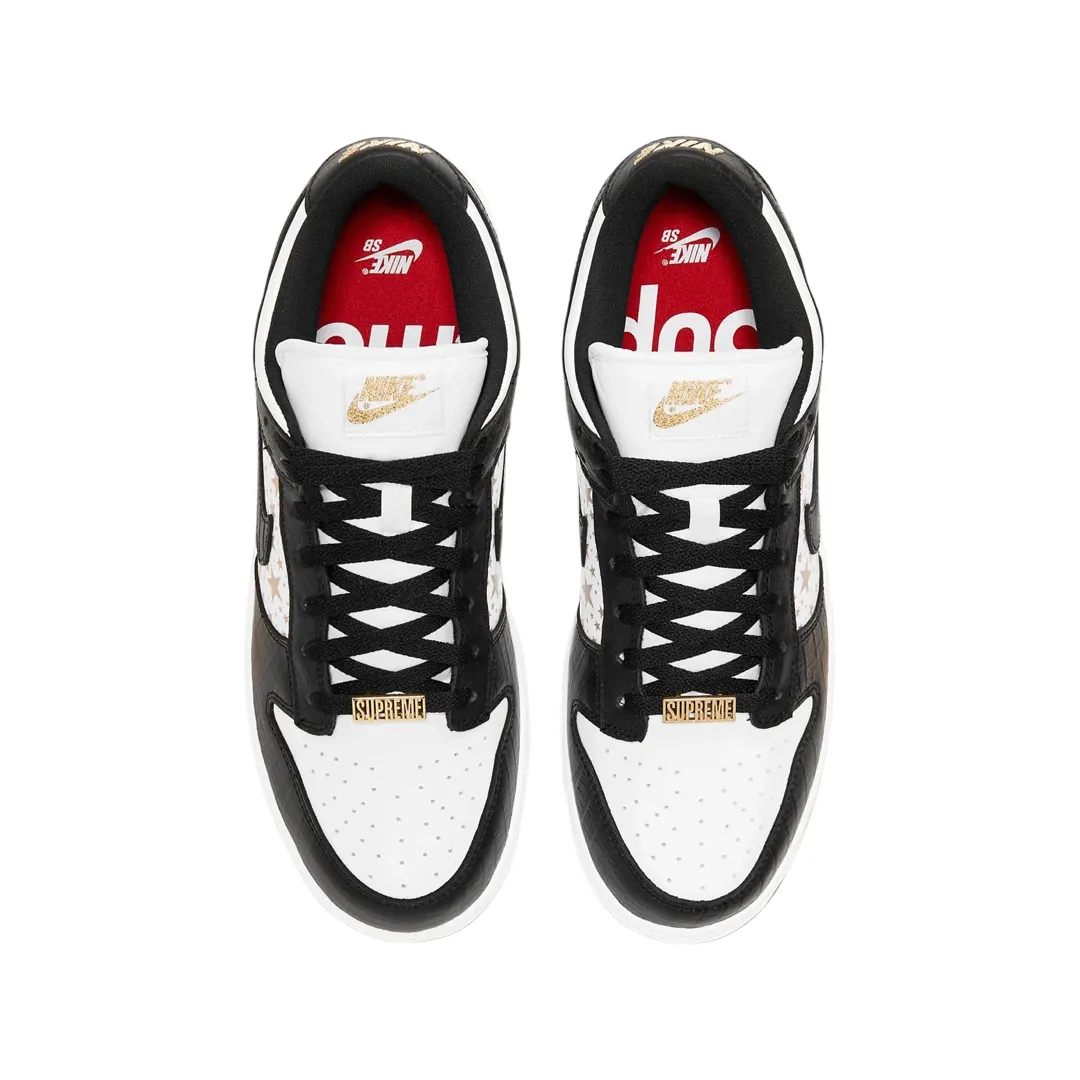 Nike SB Dunk Low Supreme Stars White Black Metallic Gold (2021) Nike Dunk
