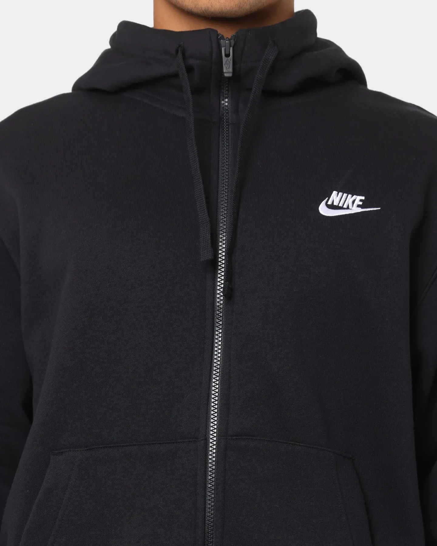 Nike Sportswear Club Front Zip Hoodie Black/Black/White
