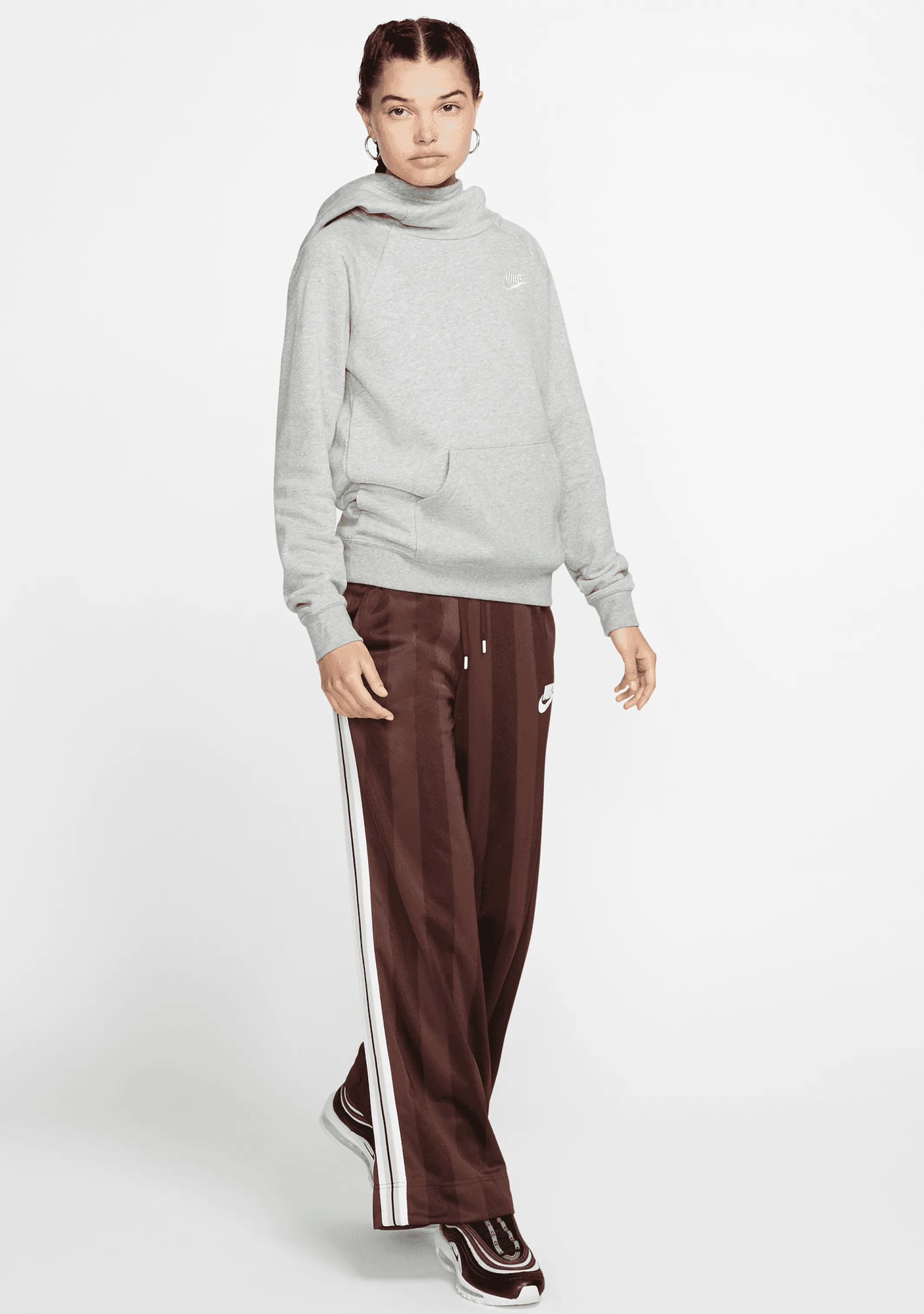 Nike Womens Funnel Neck Fleece Hoodie <BR> BV4116 063