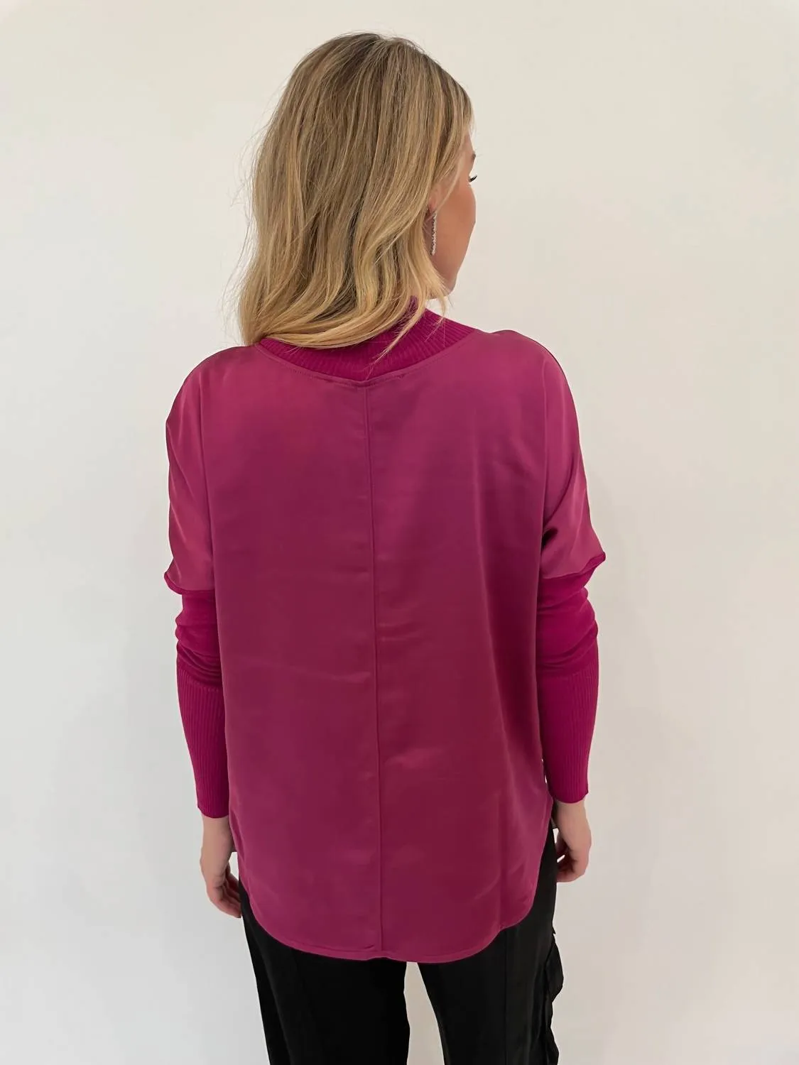 Norah Mock Neck Top In Sparkling Grape