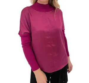 Norah Mock Neck Top In Sparkling Grape
