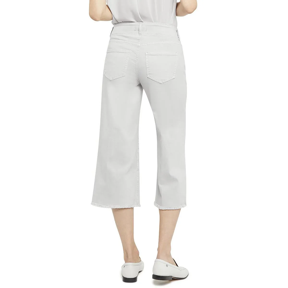 NYDJ Womens Brigitte High Rise Frayed Hem Capri Jeans