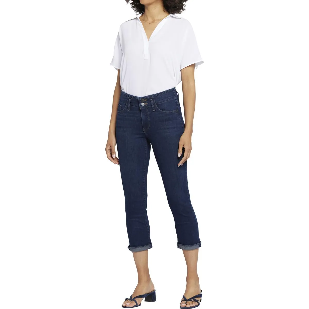 NYDJ Womens Chloe Crop Denim Capri Jeans