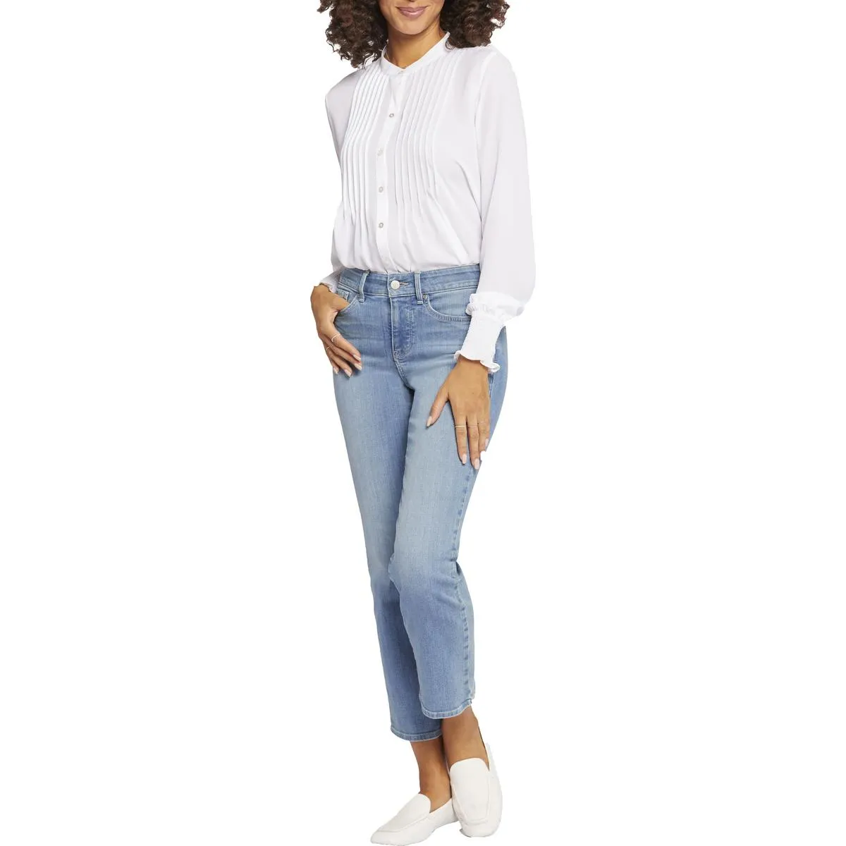 NYDJ Womens Marilyn Ankle Tummy Slimming Denim Straight Leg Jeans