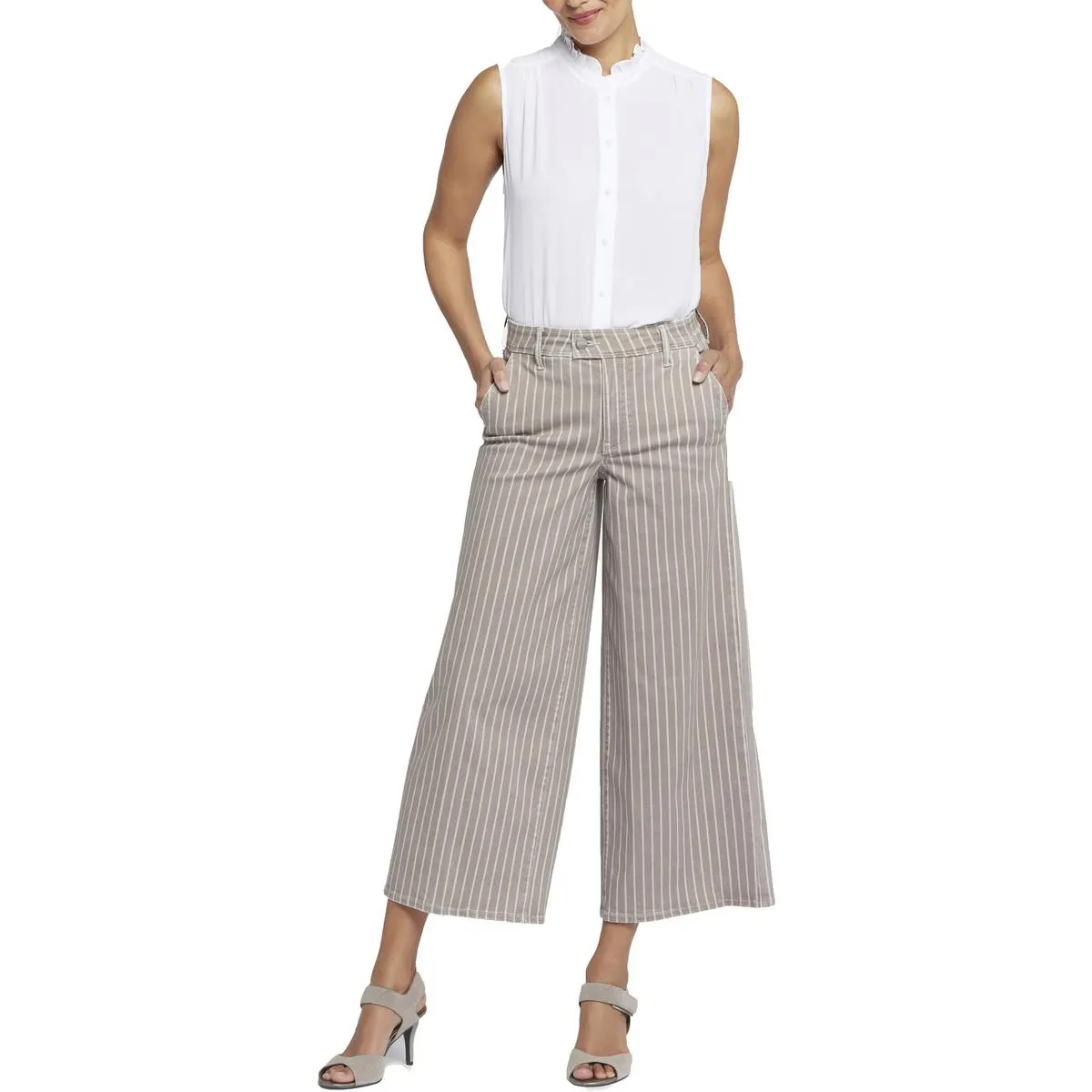 NYDJ Womens Mona Denim Wide Leg Jeans
