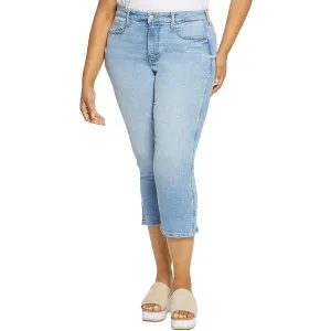 NYDJ Womens Plus Chloe Side Slit Cropped Capri Jeans