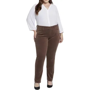 NYDJ Womens Plus Marilyn Stretch Corduroy Straight Leg Jeans