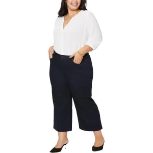 NYDJ Womens Plus Teresa High Rise Ankle Wide Leg Jeans