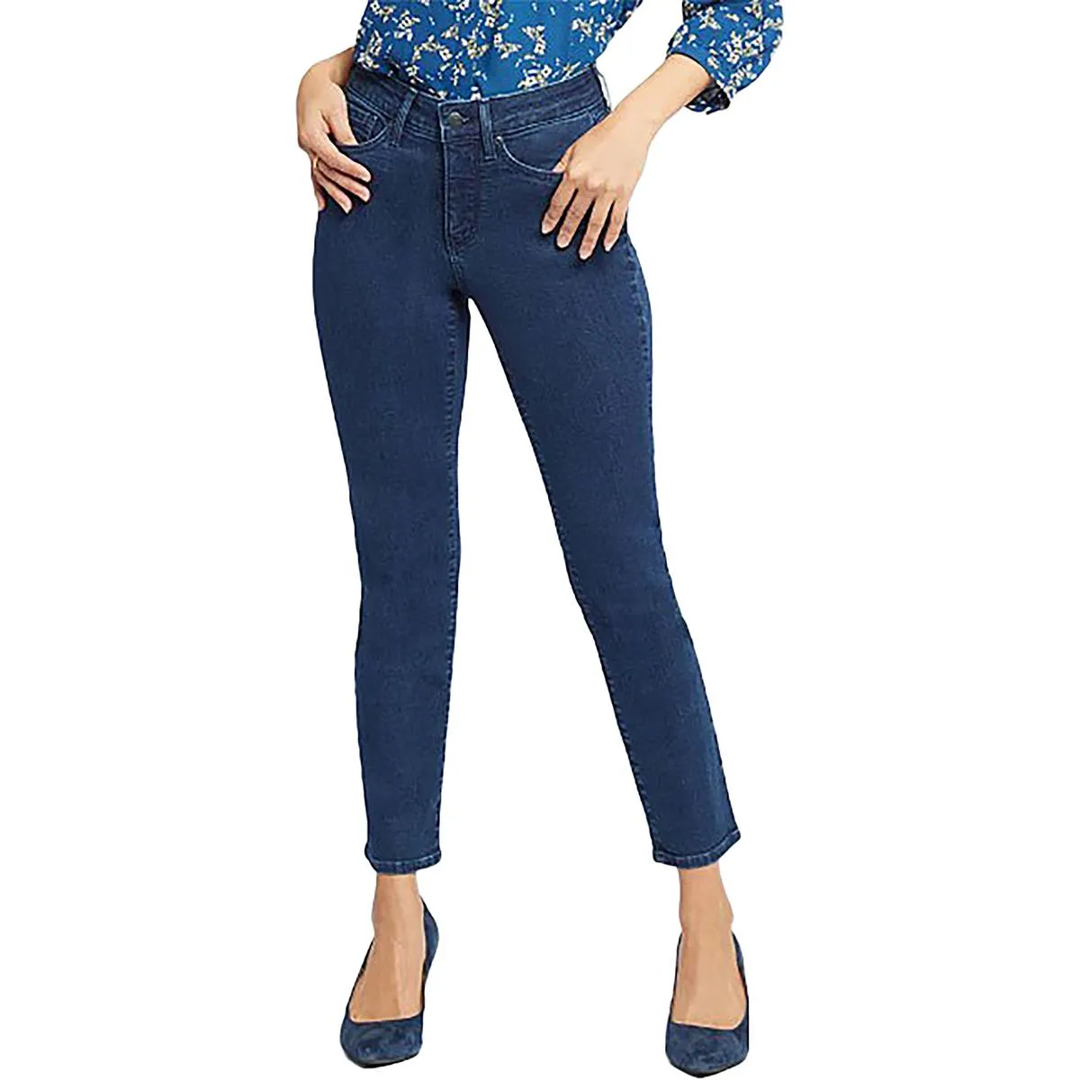 NYDJ Womens Sheri Mid-Rise Denim Slim Jeans