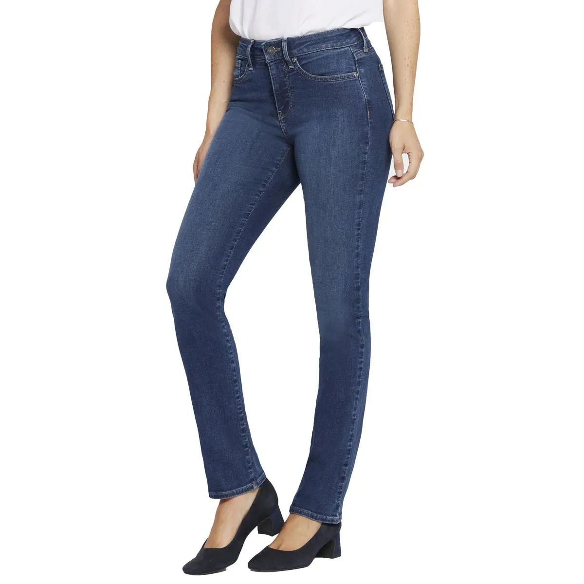 NYDJ Womens Sheri Mid-Rise Denim Slim Jeans