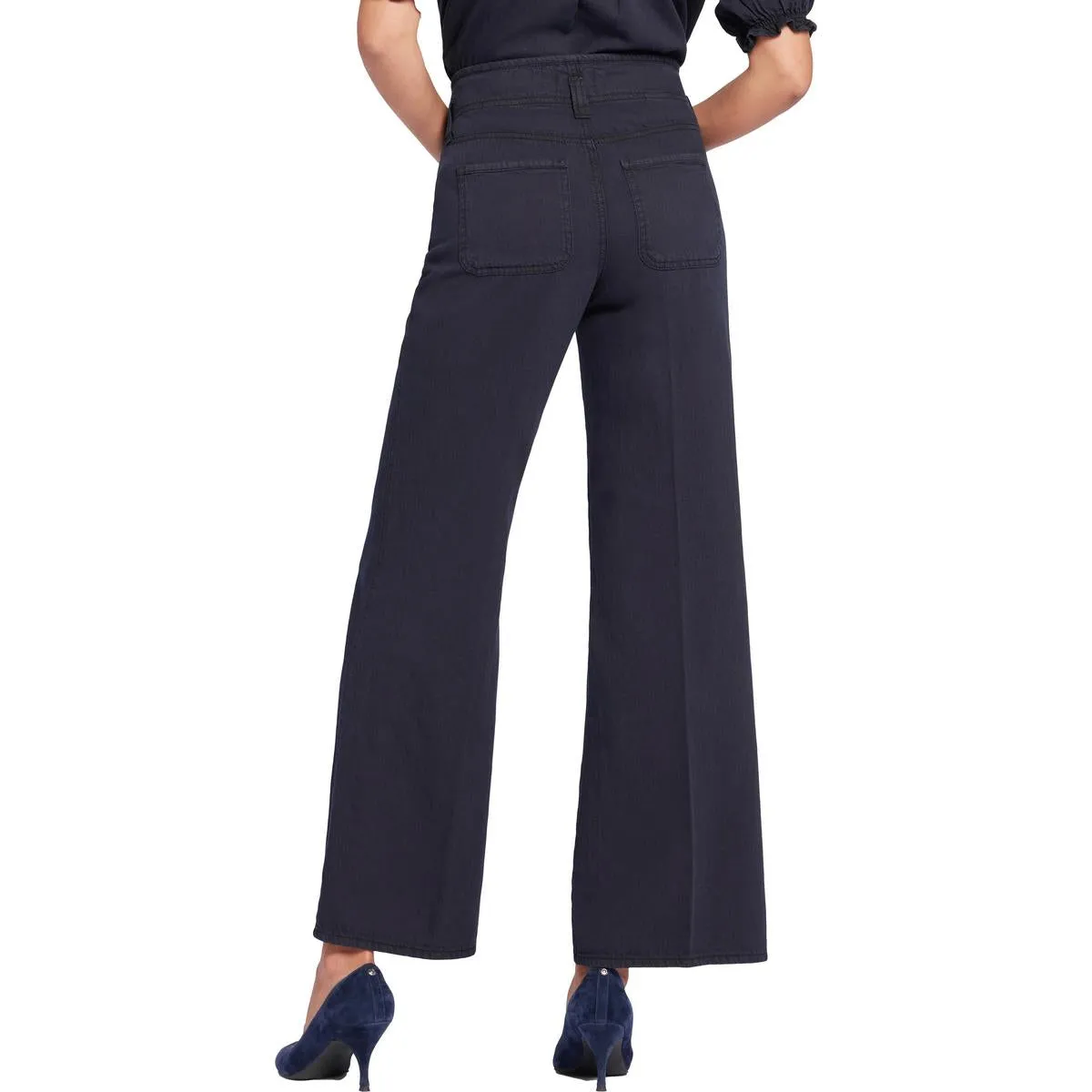 NYDJ Womens Teresa Tummy Slimming Cotton Wide Leg Jeans