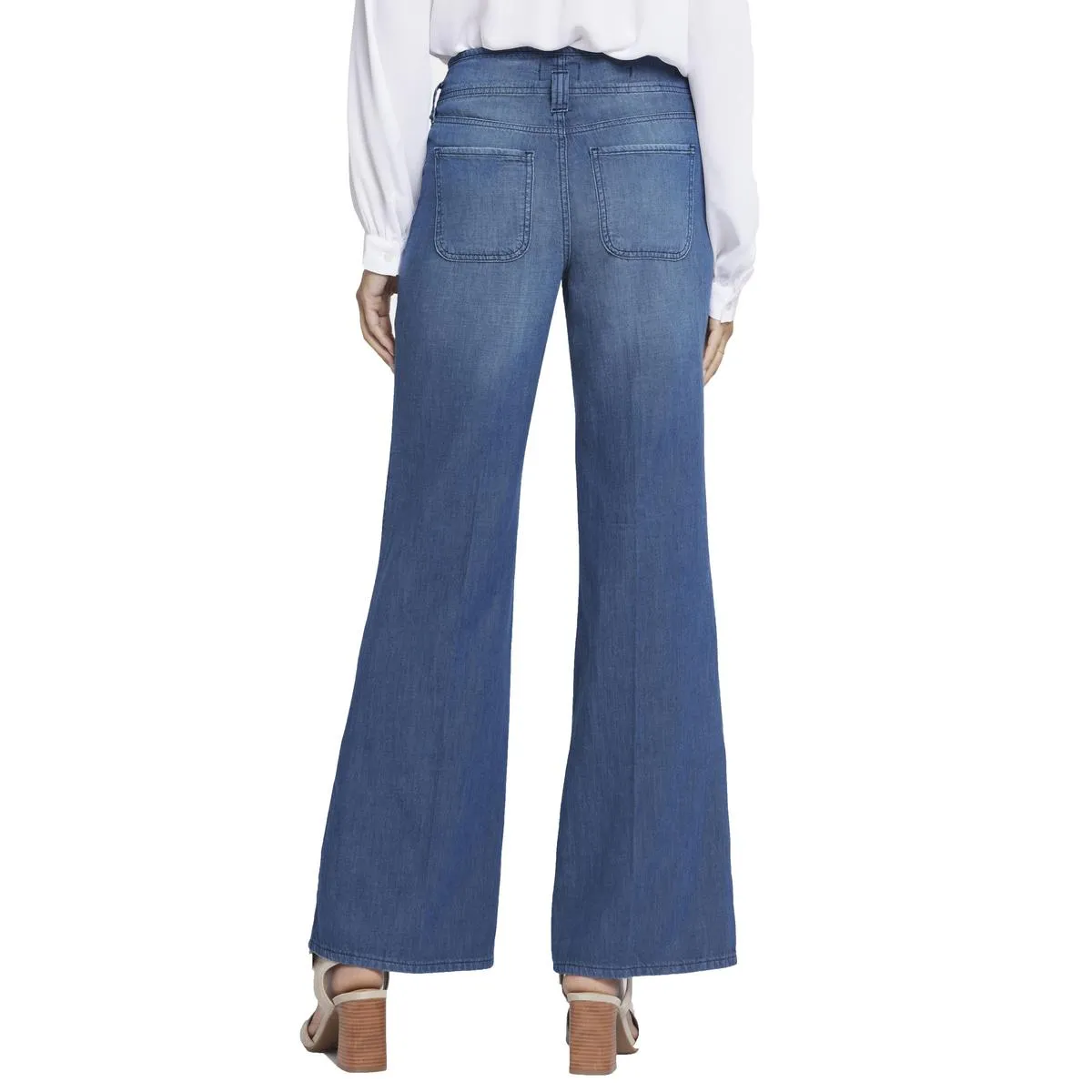 NYDJ Womens Teresa Tummy Slimming Cotton Wide Leg Jeans