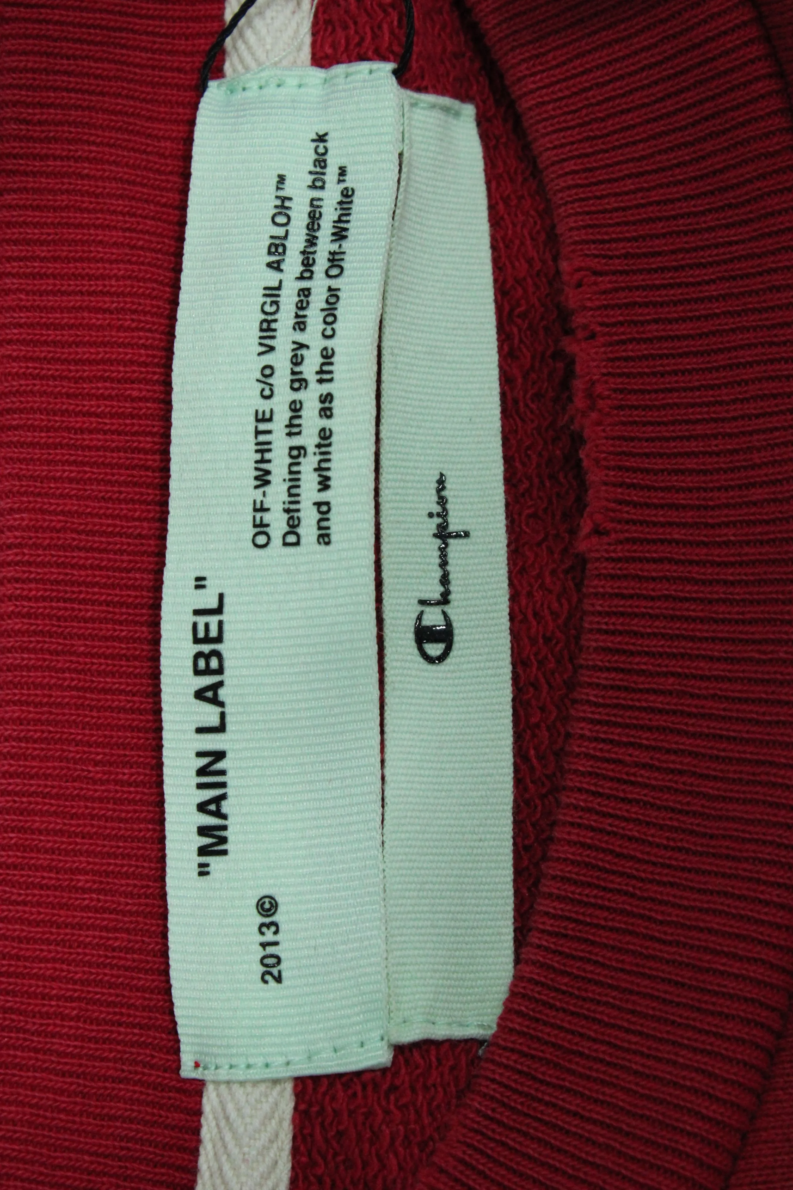 Off-White X Champion Sweatshirt in Red Cotton