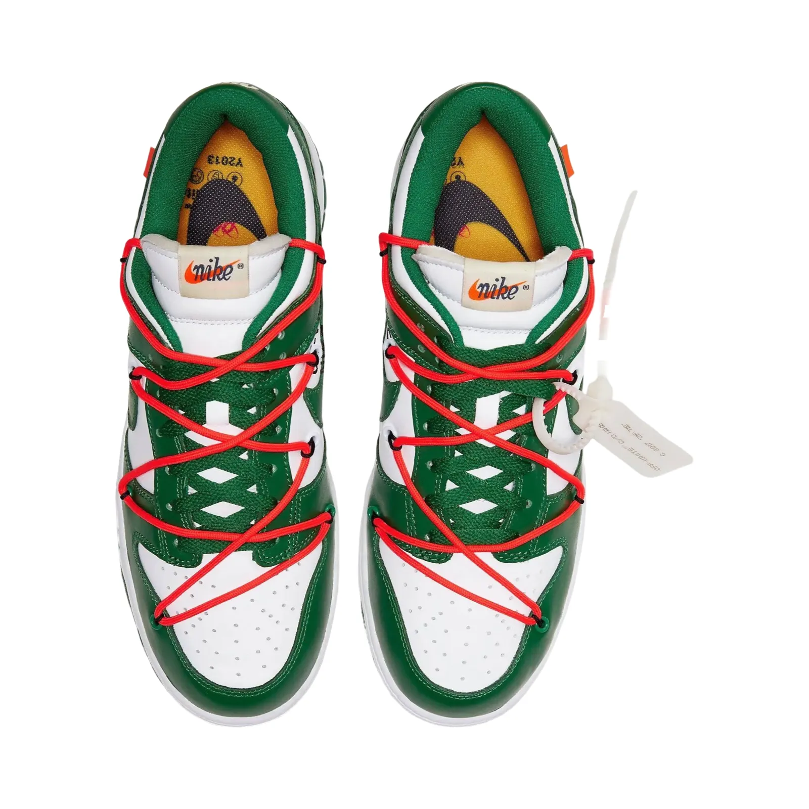 Off White x Nike Dunk Low Leather White Pine Green Nike Dunk