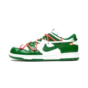 Off White x Nike Dunk Low Leather White Pine Green Nike Dunk
