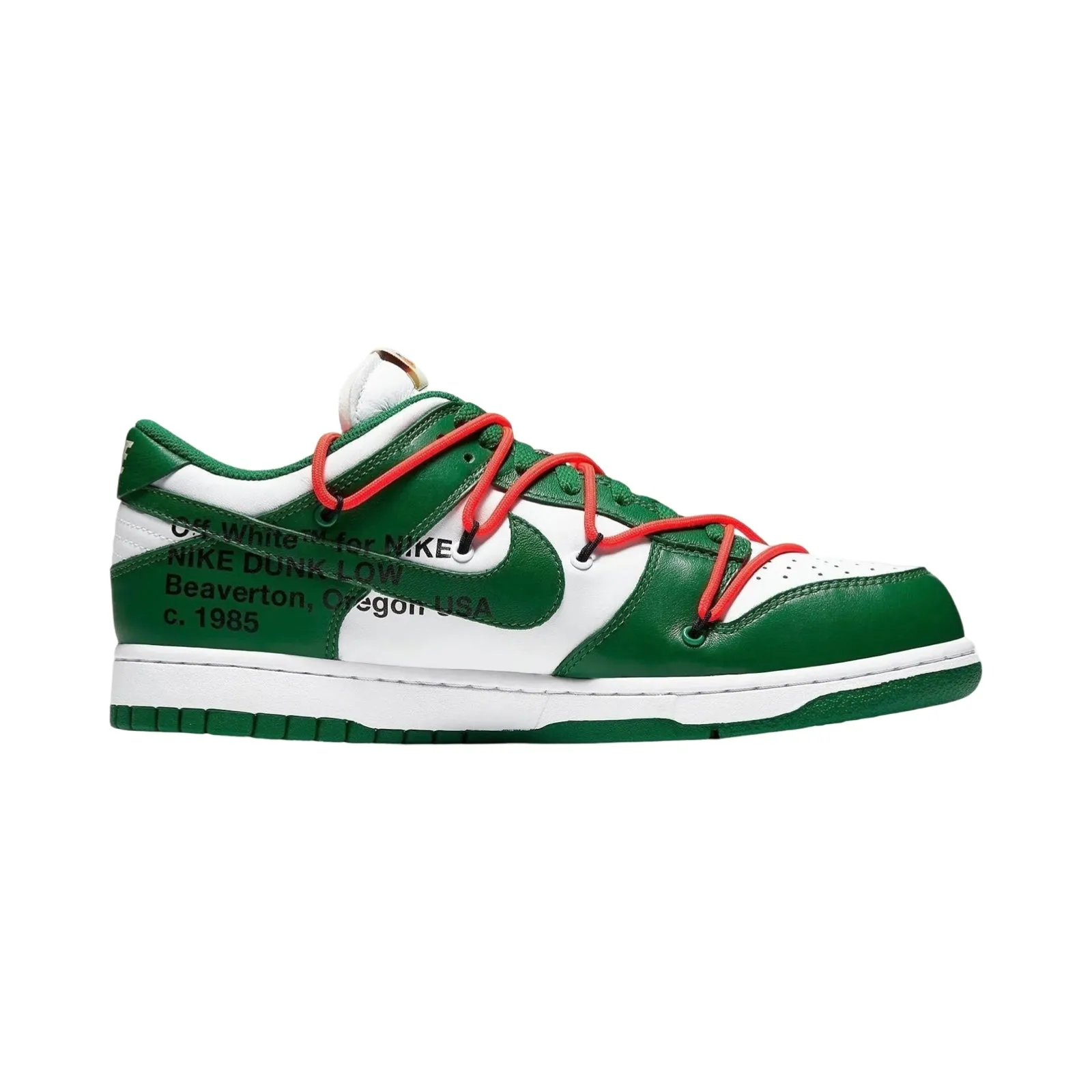 Off White x Nike Dunk Low Leather White Pine Green Nike Dunk