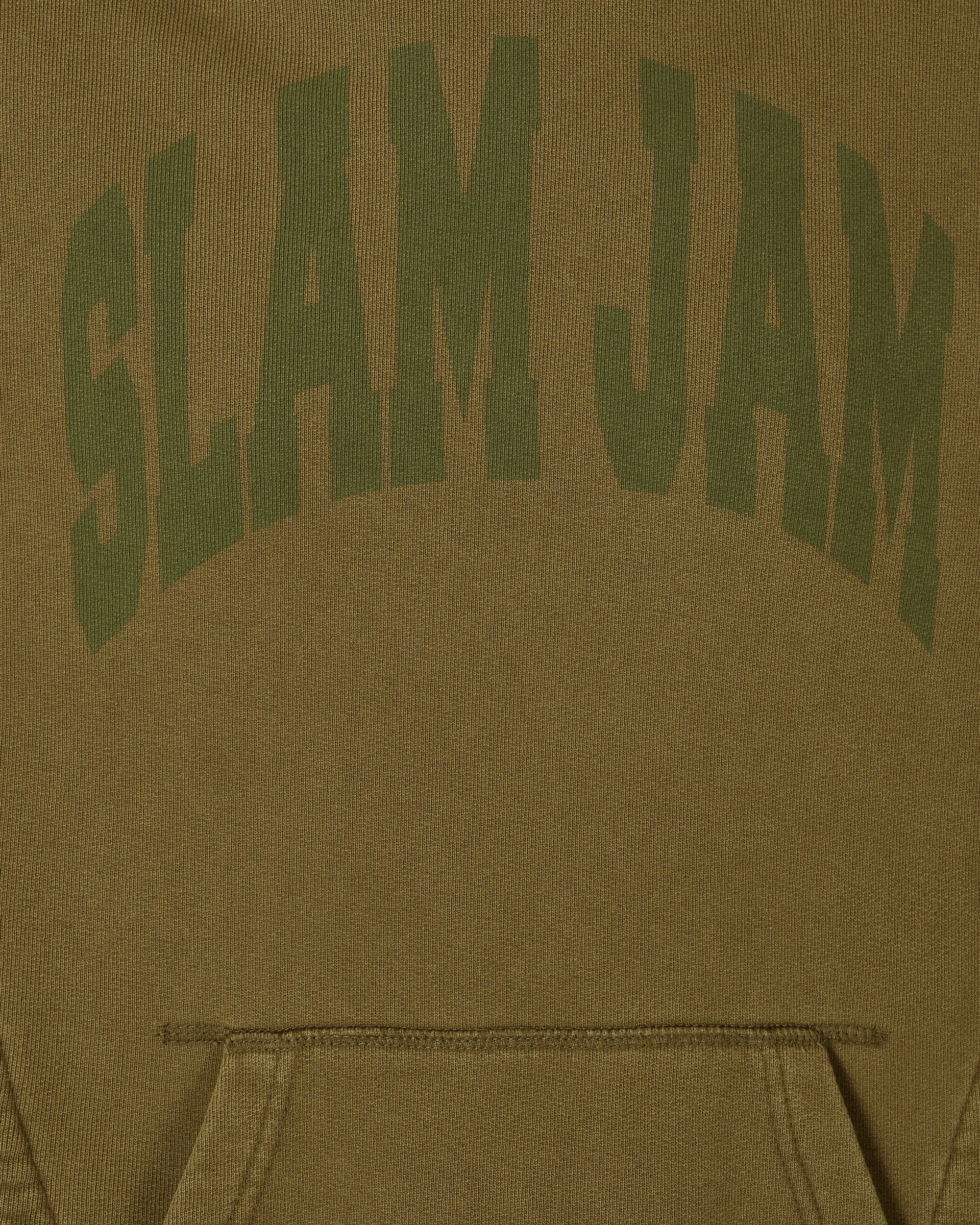 Panel Hooded Sweatshirt Green / Brown