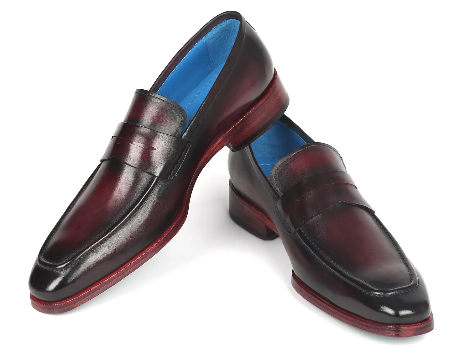 Paul Parkman Shoes Paul Parkman Men's Burnished Penny Loafers in Purple