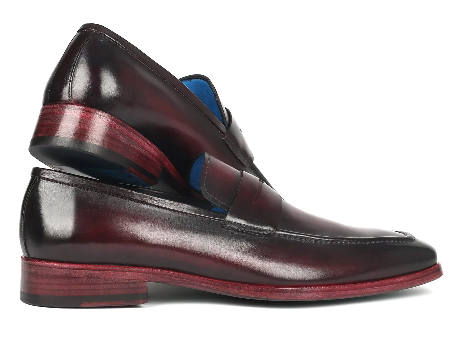 Paul Parkman Shoes Paul Parkman Men's Burnished Penny Loafers in Purple