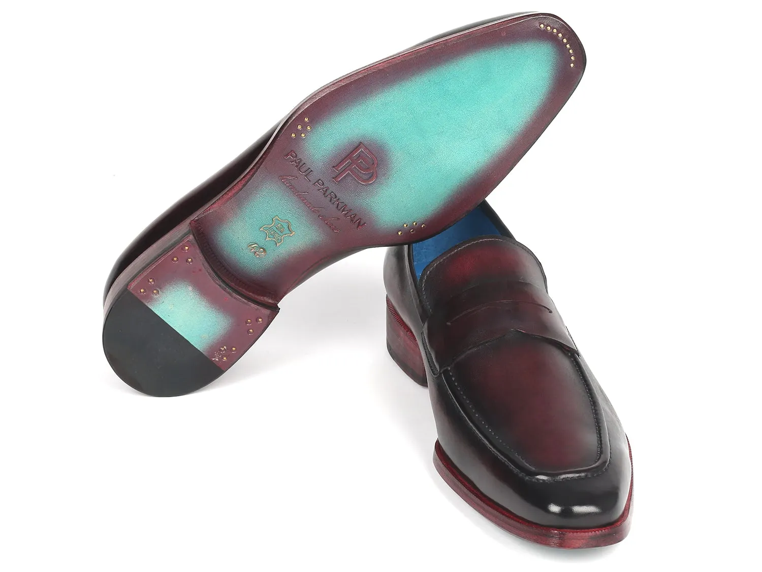 Paul Parkman Shoes Paul Parkman Men's Burnished Penny Loafers in Purple