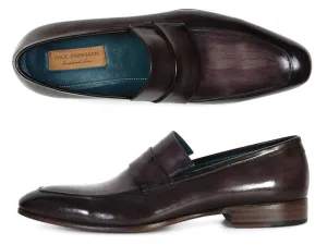 Paul Parkman Shoes Paul Parkman Men's Hand-Painted Leather Loafers in Black & Gray