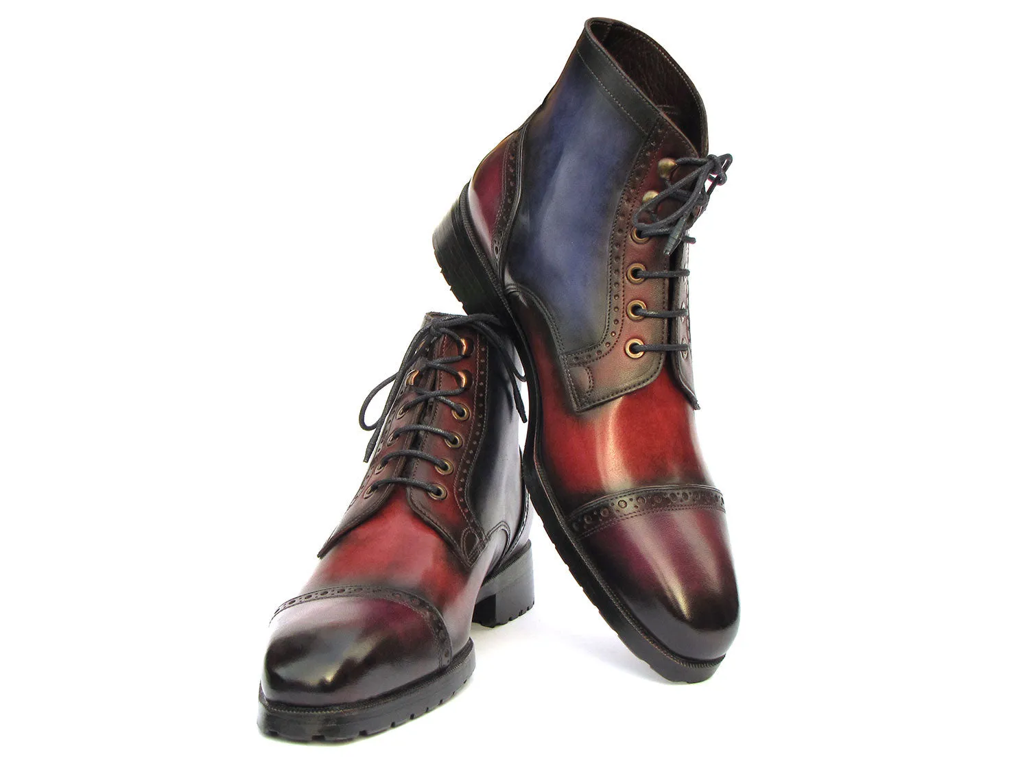 Paul Parkman Shoes Paul Parkman Men's Multicolor Hand-Painted Cap Toe Boots