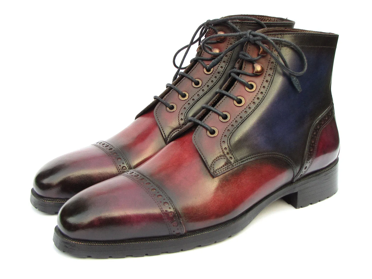 Paul Parkman Shoes Paul Parkman Men's Multicolor Hand-Painted Cap Toe Boots