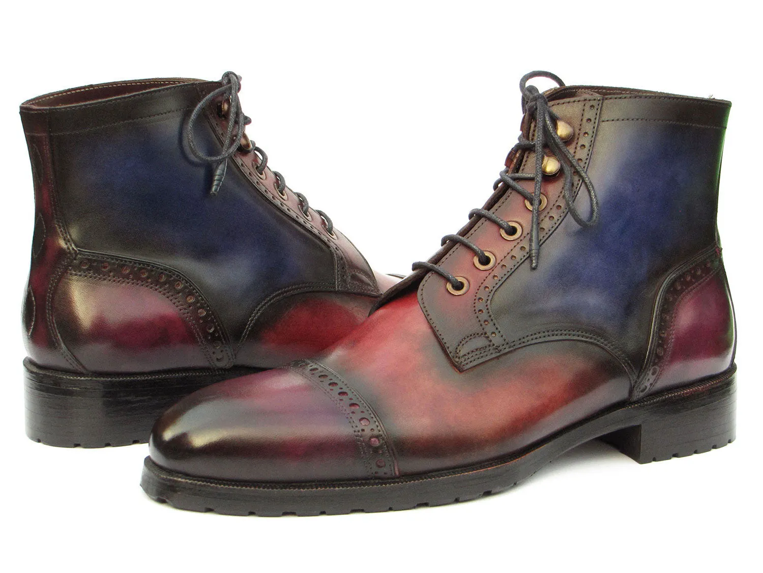 Paul Parkman Shoes Paul Parkman Men's Multicolor Hand-Painted Cap Toe Boots
