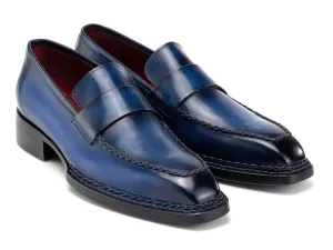 Paul Parkman Shoes Paul Parkman Men's Norwegian Welted Loafers in Blue Patina