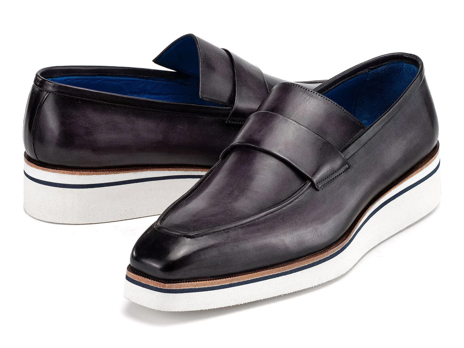 Paul Parkman Shoes Paul Parkman Men's Smart Casual Leather Loafers in Grey