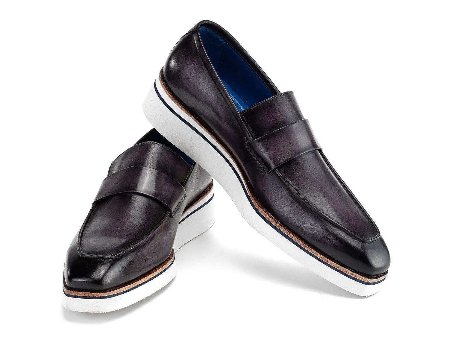 Paul Parkman Shoes Paul Parkman Men's Smart Casual Leather Loafers in Grey