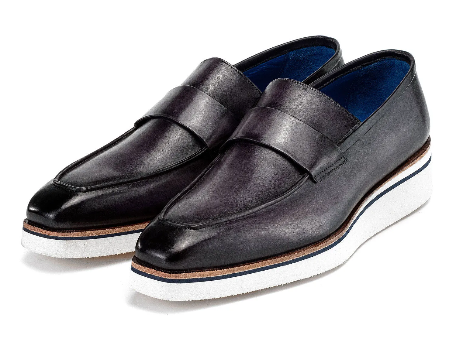 Paul Parkman Shoes Paul Parkman Men's Smart Casual Leather Loafers in Grey