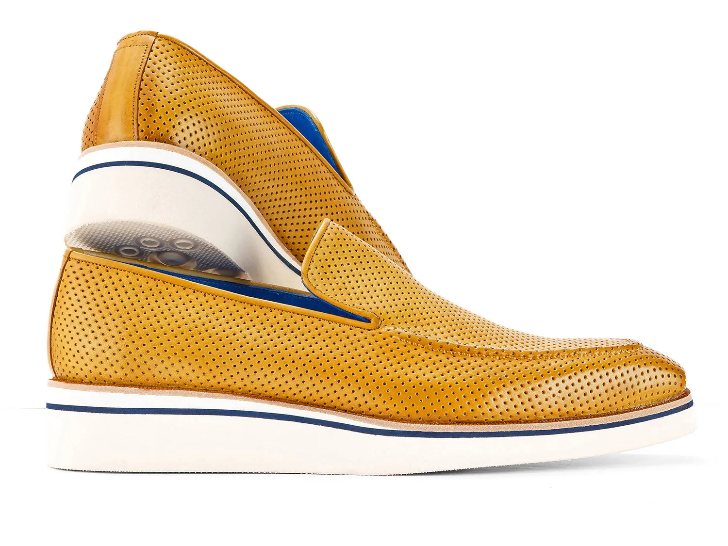 Paul Parkman Shoes Paul Parkman Men's Smart Casual Perforated Leather Loafers in Beige