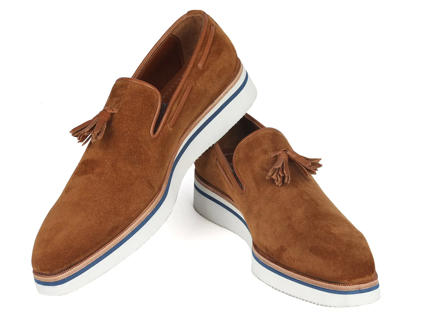 Paul Parkman Shoes Paul Parkman Men's Smart Casual Tassel Loafers in Camel Suede